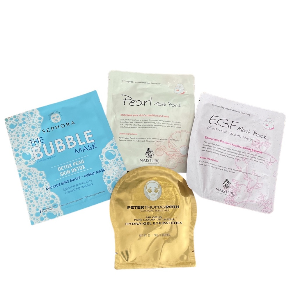 Variety of face masks/gel eye patches